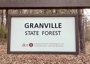 The Granville State Forest sign